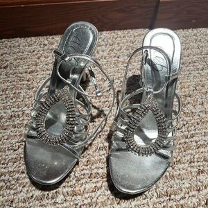 Silver Rhinestone Sandals